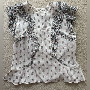 Veronica Beard Aira Paisley Ruffle Top Size 4